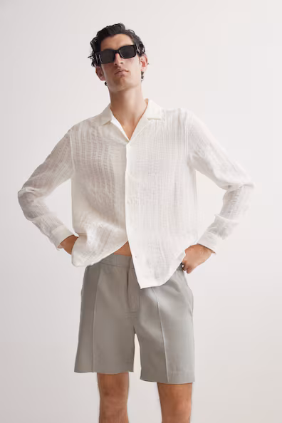 Шорты REGULAR FIT из смеси льна- Заказать в России