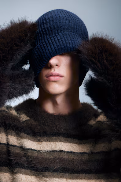 Шапка FOLD KNIT WOOL BLEND BEANIE H&M