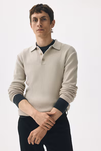 Поло из рубчиковой ткани SLIM FIT- Заказать в России