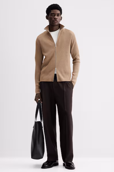 Узкий свитер из тонкой мереживной пряжи с молнией- Заказать в России