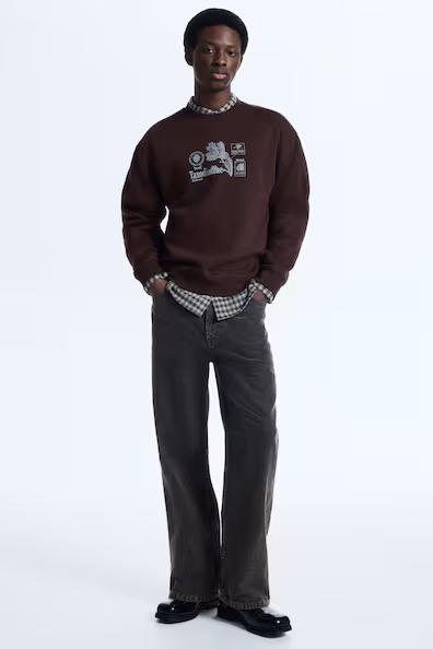 Толстовка с принтом свободного кроя