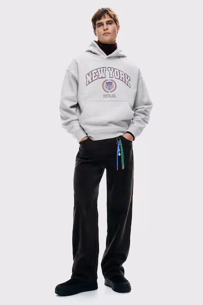 Толстовка с капюшоном и принтом свободного кроя- Заказать в России