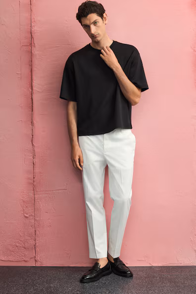 Брюки SLIM FIT длиной до колена- Заказать в России