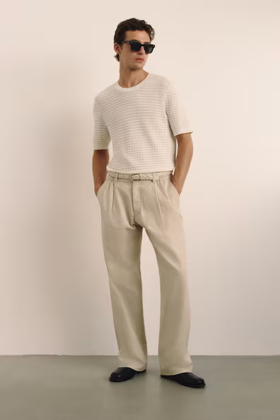 Классические брюки из смесового льна RELAXED FIT- Заказать в России