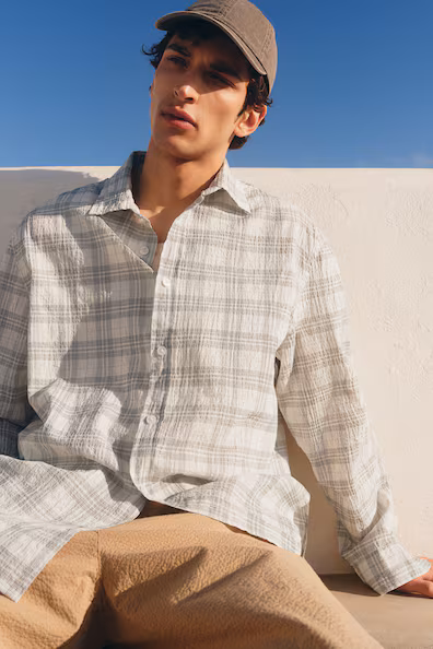 Рубашка с текстурой свободного кроя