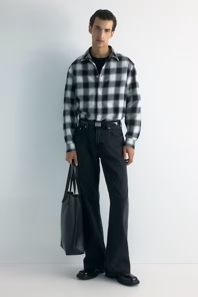 Рубашка из фланели свободного кроя- Заказать в России