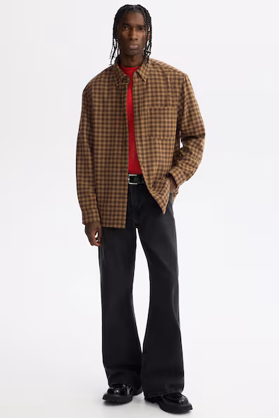 Рубашка из шерстяной смеси RELAXED FIT- Заказать в России