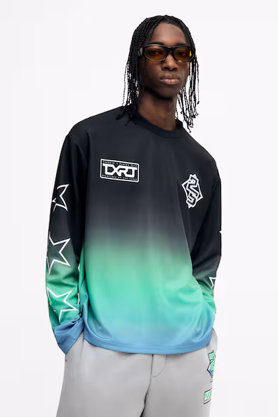 Свитер с длинными рукавами из сетчатой ткани LOOSE FIT- Заказать в России