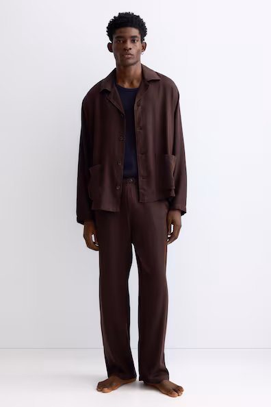 Пижама с рубашкой и брюками из лиоцелла