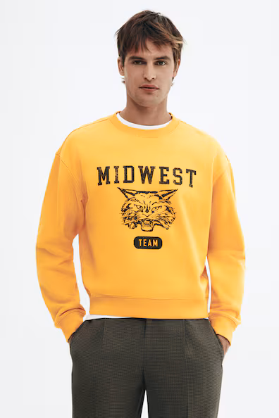 Толстовка с принтом свободного кроя