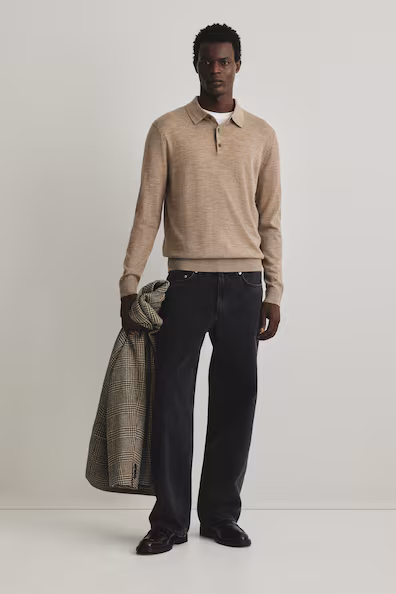 Поло из мериносовой шерсти REGULAR FIT