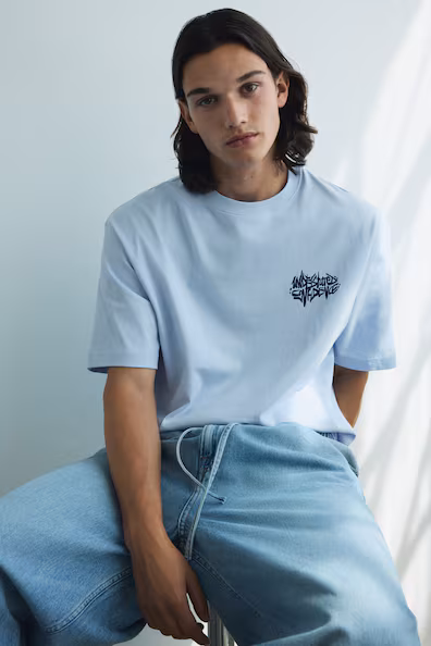 Футболка с принтом свободного кроя- Заказать в России