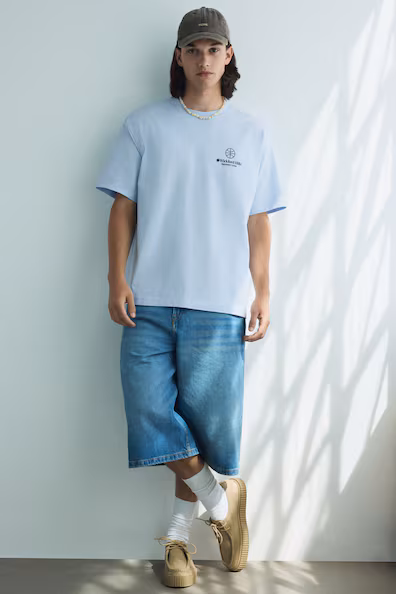 Футболка с принтом свободного кроя- Заказать в России