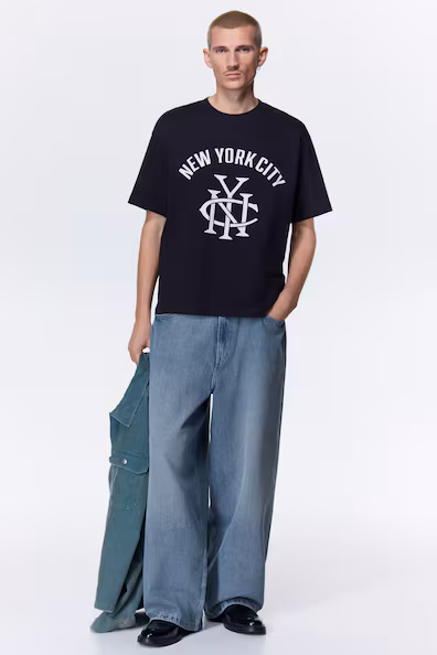 Футболка с принтом в свободном крое- Заказать в России