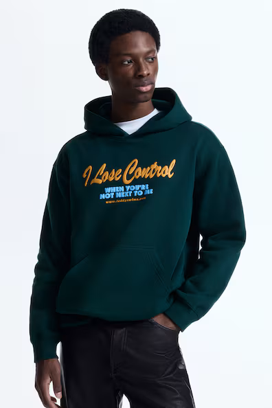 Худи с капюшоном и принтом LOOSE FIT- Заказать в России