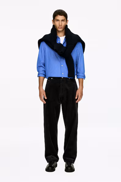 Брюки свободного покроя из вельвета