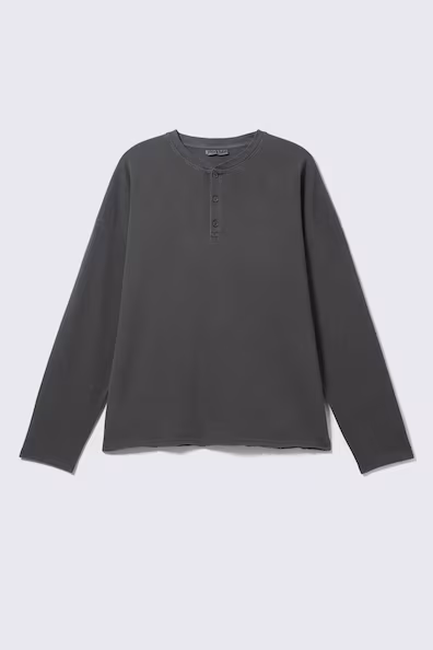 Свободная футболка HENLEY с длинным рукавом