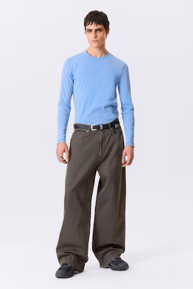 Широкие структурированные брюки ASTRO средней посадки- Заказать в России