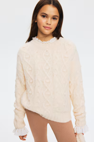 Свитер свободного кроя из вязаного полотна- Заказать в России