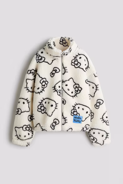 Плюшевый пальто с узором