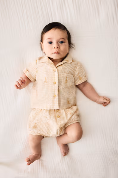 Комплект из 2 штук из хлопкового полотна с ананасом