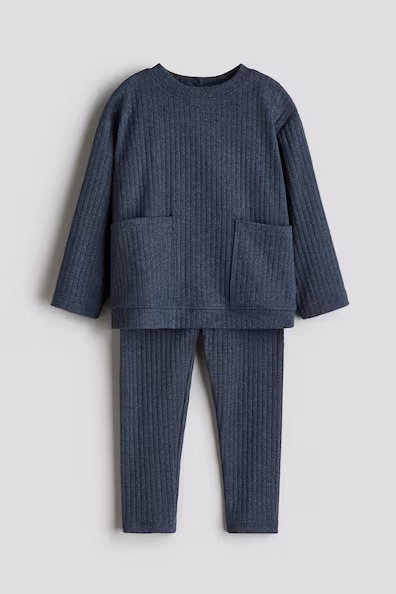 Набор из 2-х рубчиковых хлопковых деталей