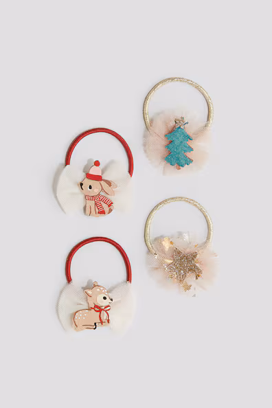 Набор из 4 резинок для волос с декором- Заказать в России