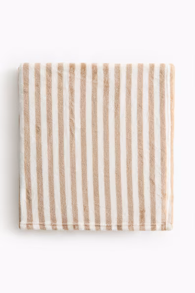 Плед из флиса с полосками- Заказать в России