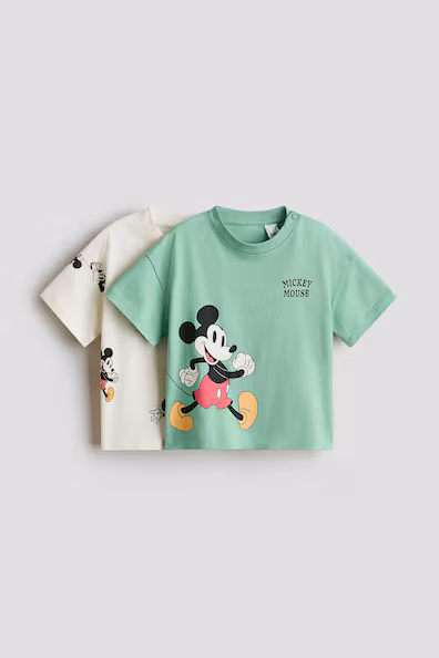 Набор из 2 футболок с принтами- Заказать в России