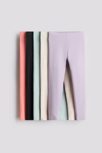 Набор из 5 леггинсов из джерси