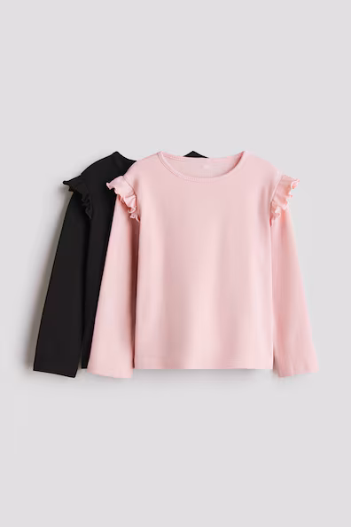 Набор из 2 свитеров из трикотажа с оборками