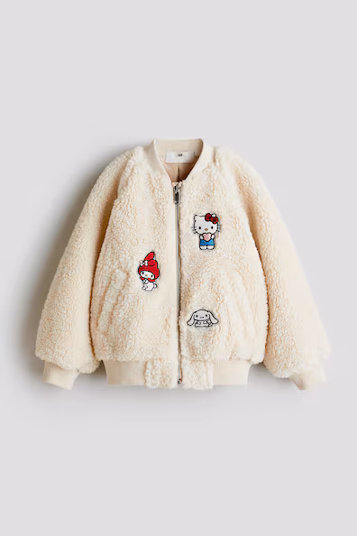 Плюшевый бомбер с аппликациями- Заказать в России