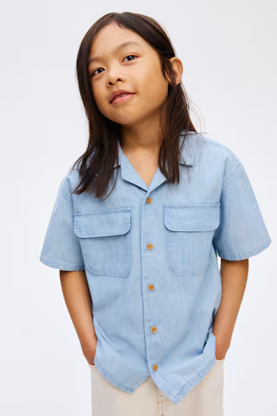 Рубашка из хлопка курортного стиля