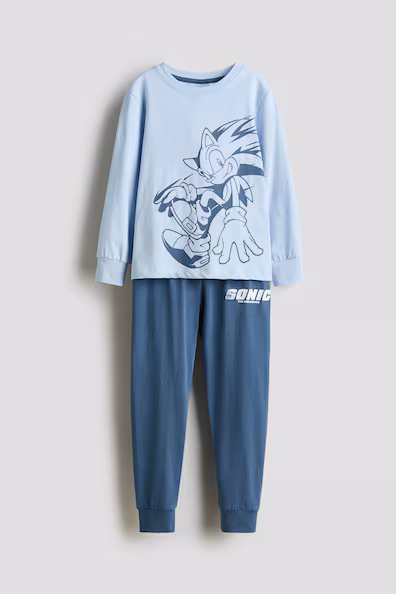 Пижама в полоску из хлопкового джерси