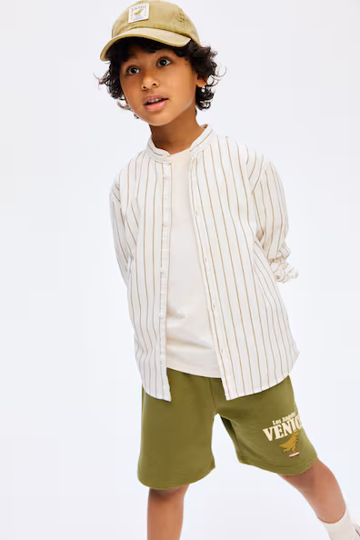 Шорты из толстого трикотажа с принтом H&M