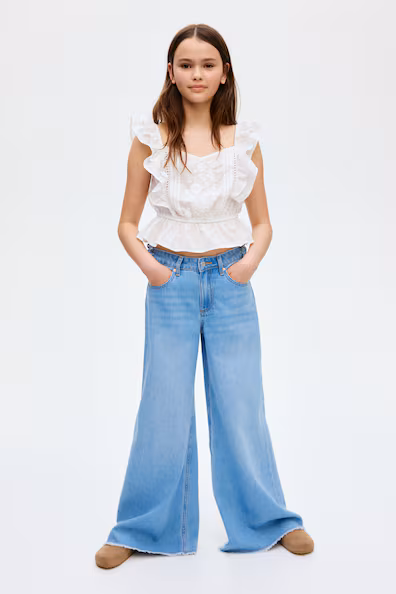 Джинсы широкие брюки- Заказать в России