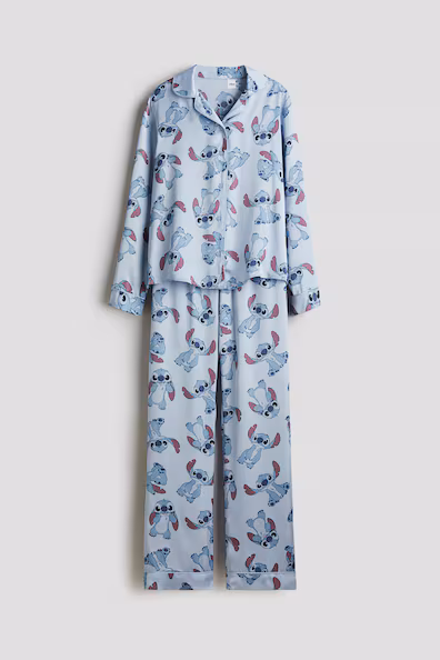 Пижама с принтом из атласа- Заказать в России