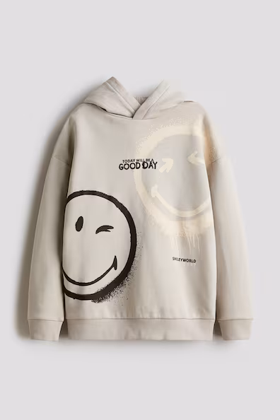 Толстовка с капюшоном и принтами- Заказать в России