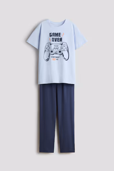 Пижама с принтом из хлопка- Заказать в России