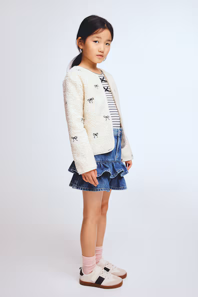 Джинсовая юбка с оборками- Заказать в России