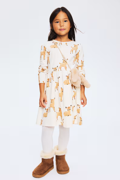 Платье из хлопка с принтом- Заказать в России