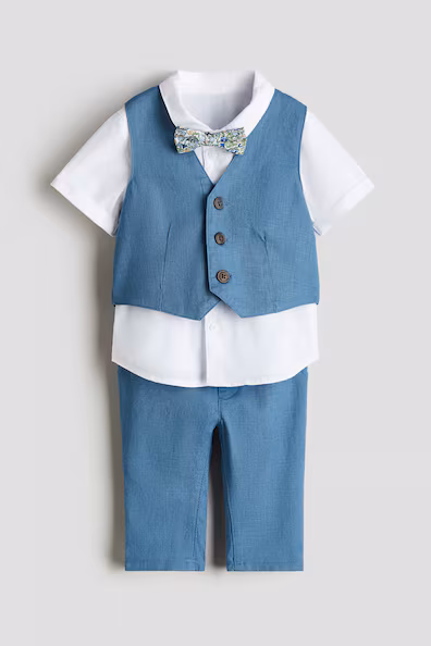 Элегантный комплект из 4 предметов из смесового льна- Заказать в России