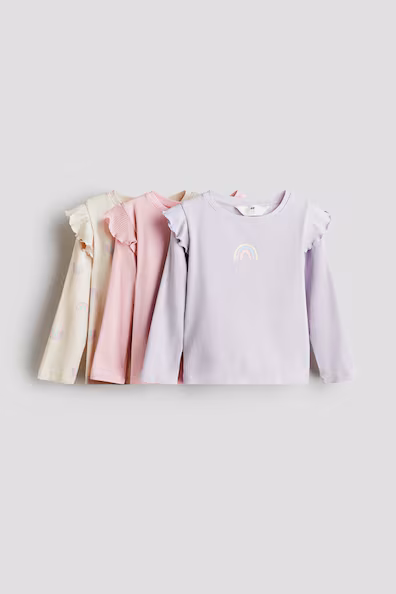 H&M Набор из 3-х топов из джерси с оборками