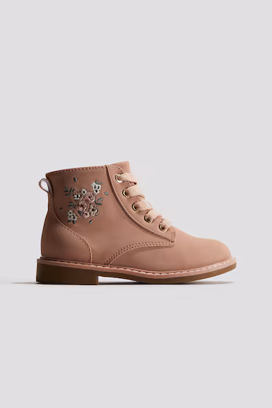 H&M Ботинки на шнуровке с вышивкой