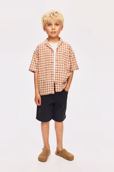 H&M Резортная рубашка из смесового хлопка