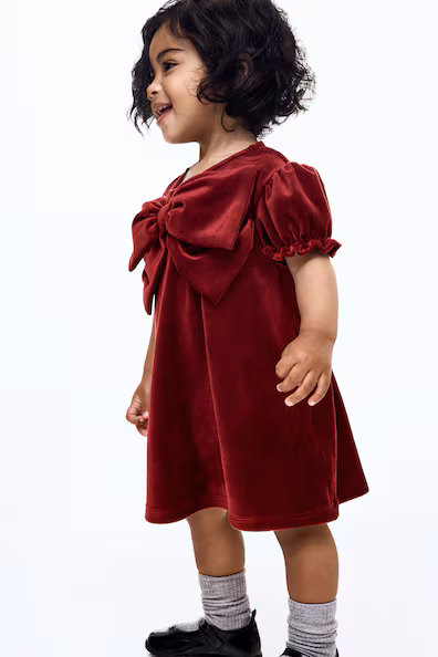 Платье из бархата с бантом H&M- Заказать в России