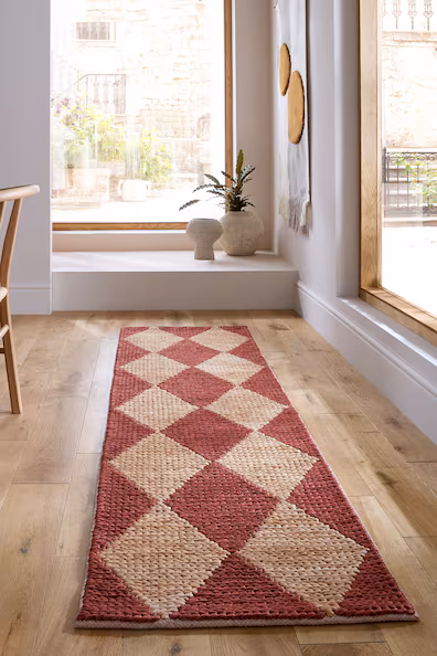 Коврик EFFIE DIAMOND в объемном дизайне из джута