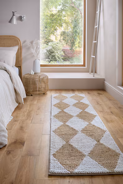 Коврик EFFIE DIAMOND в объемном дизайне из джута- Заказать в России