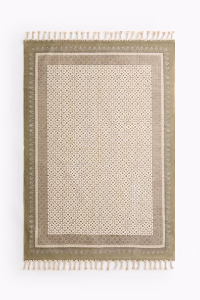 Хлопковый коврик с бахромой- Заказать в России