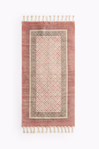 Хлопковый коврик с бахромой- Заказать в России